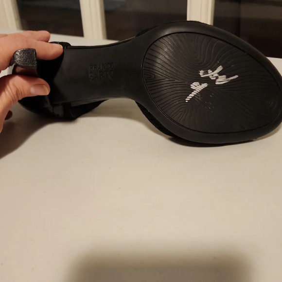 Franco Sarto Black High-Heeled Open-Toe Shoes - Picture 3 of 4